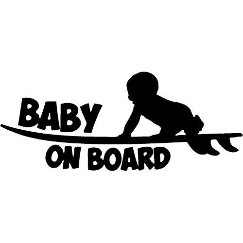 SURF BABY ON BOARD STICKER